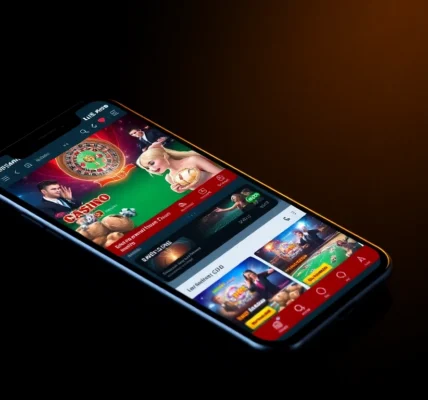 The ck999 app displayed on a smartphone with vibrant casino graphics for seamless betting and gaming experience.