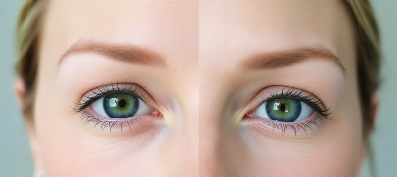 Oberlidstraffung Zürich: Before and after results showcasing rejuvenated, youthful eyes with a natural look.
