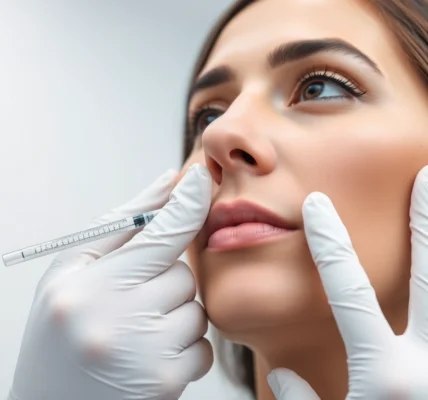 Botox treatment in Zurich showing a dermatologist performing a facial injection with a fine needle for smooth, natural-looking results.