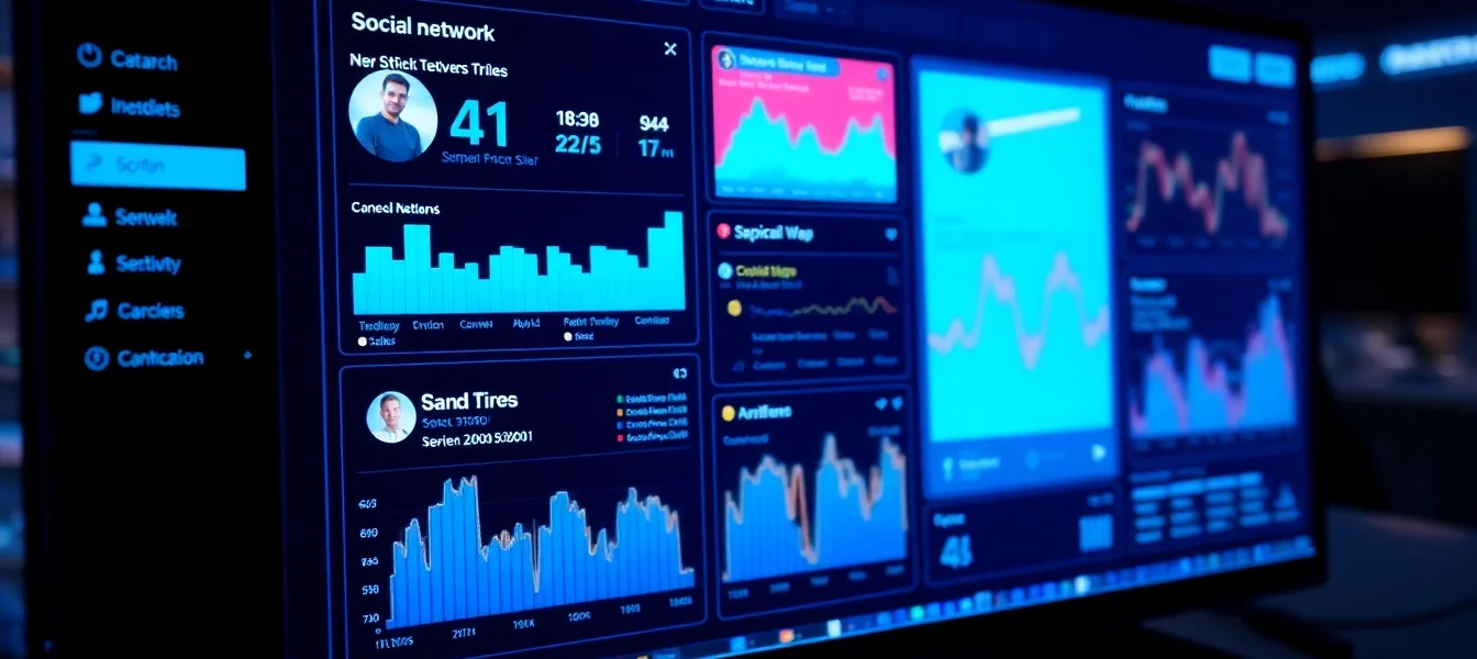 Visual representation of social network updates trending on digital platforms for effective