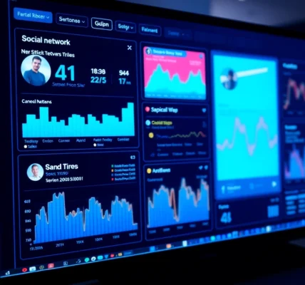 Visual representation of social network updates trending on digital platforms for effective