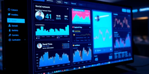 Visual representation of social network updates trending on digital platforms for effective